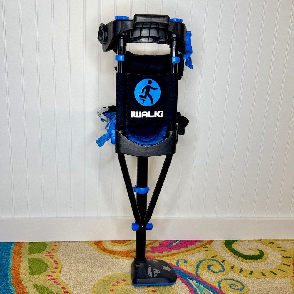 iWALK 3.0 Hands-Free Knee Crutch Adjustable Mobility Aid Black Blue Vibram Sole